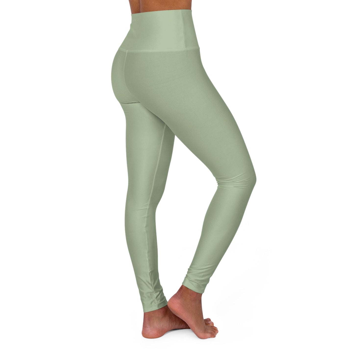 High Waisted Yoga Leggings | 4-Way Stretch & Flattering Fit - Sage Green