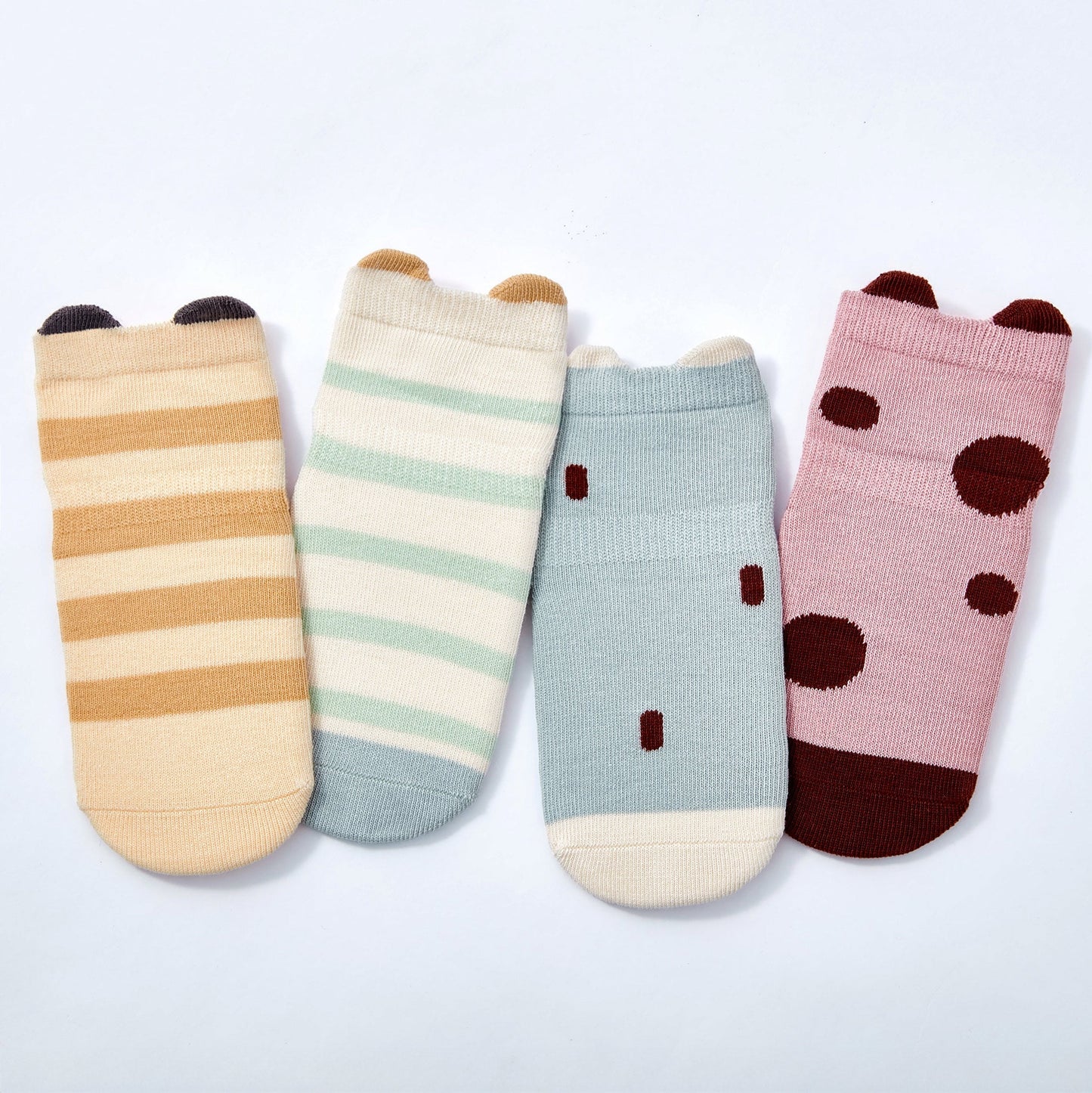 Ladybug & Friends- Organic- 4 Pairs of Stay-On Baby & Toddler Non-Slip Socks