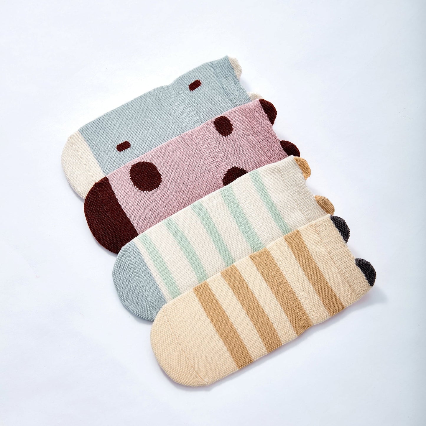 Ladybug & Friends- Organic- 4 Pairs of Stay-On Baby & Toddler Non-Slip Socks