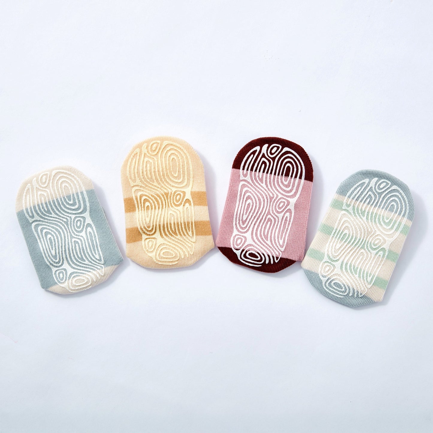 Ladybug & Friends- Organic- 4 Pairs of Stay-On Baby & Toddler Non-Slip Socks