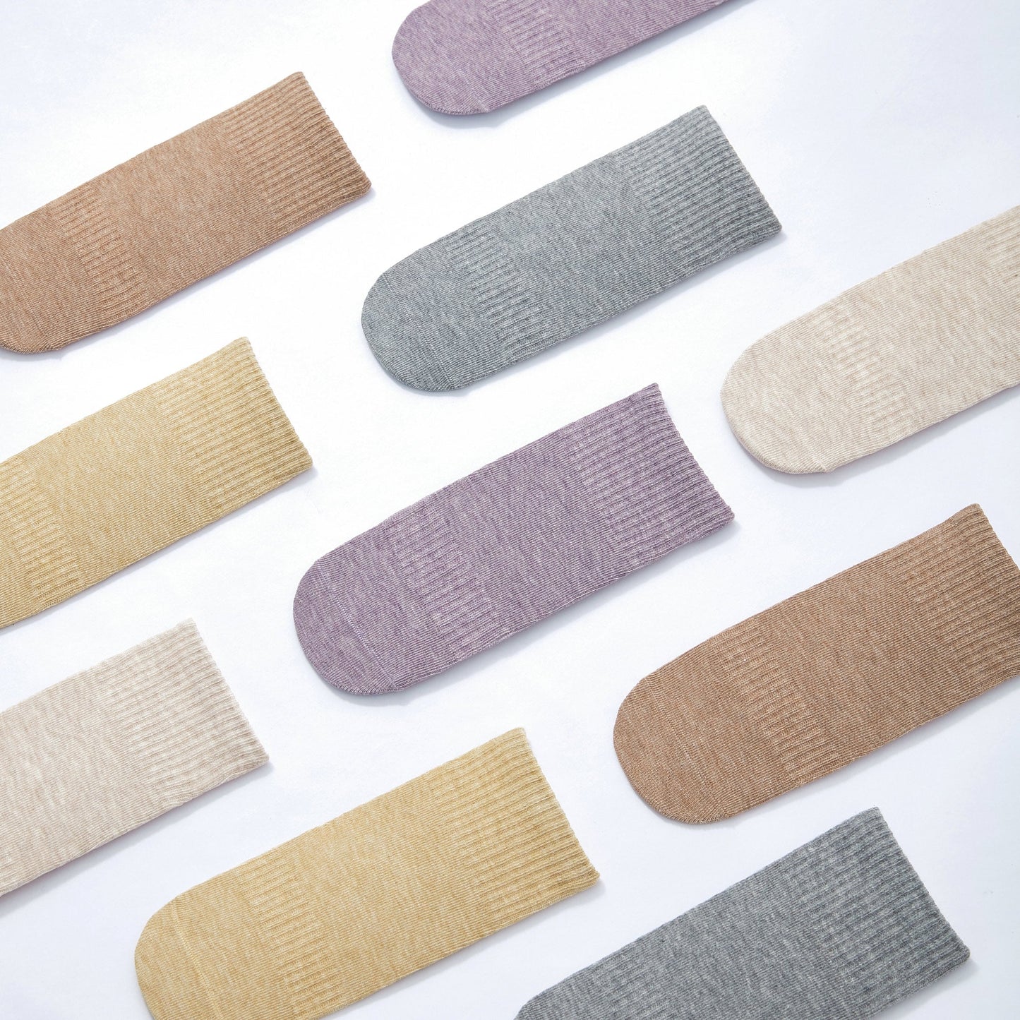 Organic Cotton Socks- Lavender & Grey- 4 Pairs of Stay-On Baby & Toddler Non-Slip Socks