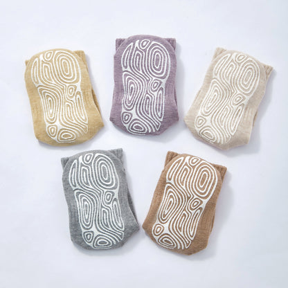 Organic Cotton Socks- Lavender & Grey- 4 Pairs of Stay-On Baby & Toddler Non-Slip Socks