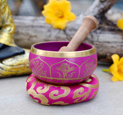 8 Lucky Symbols Tibetan Singing Bowl