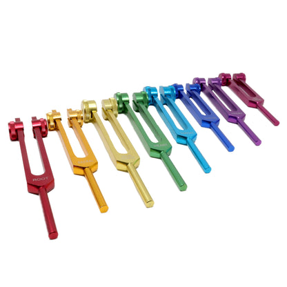 Colored Metal Tuning Forks - Set of 8