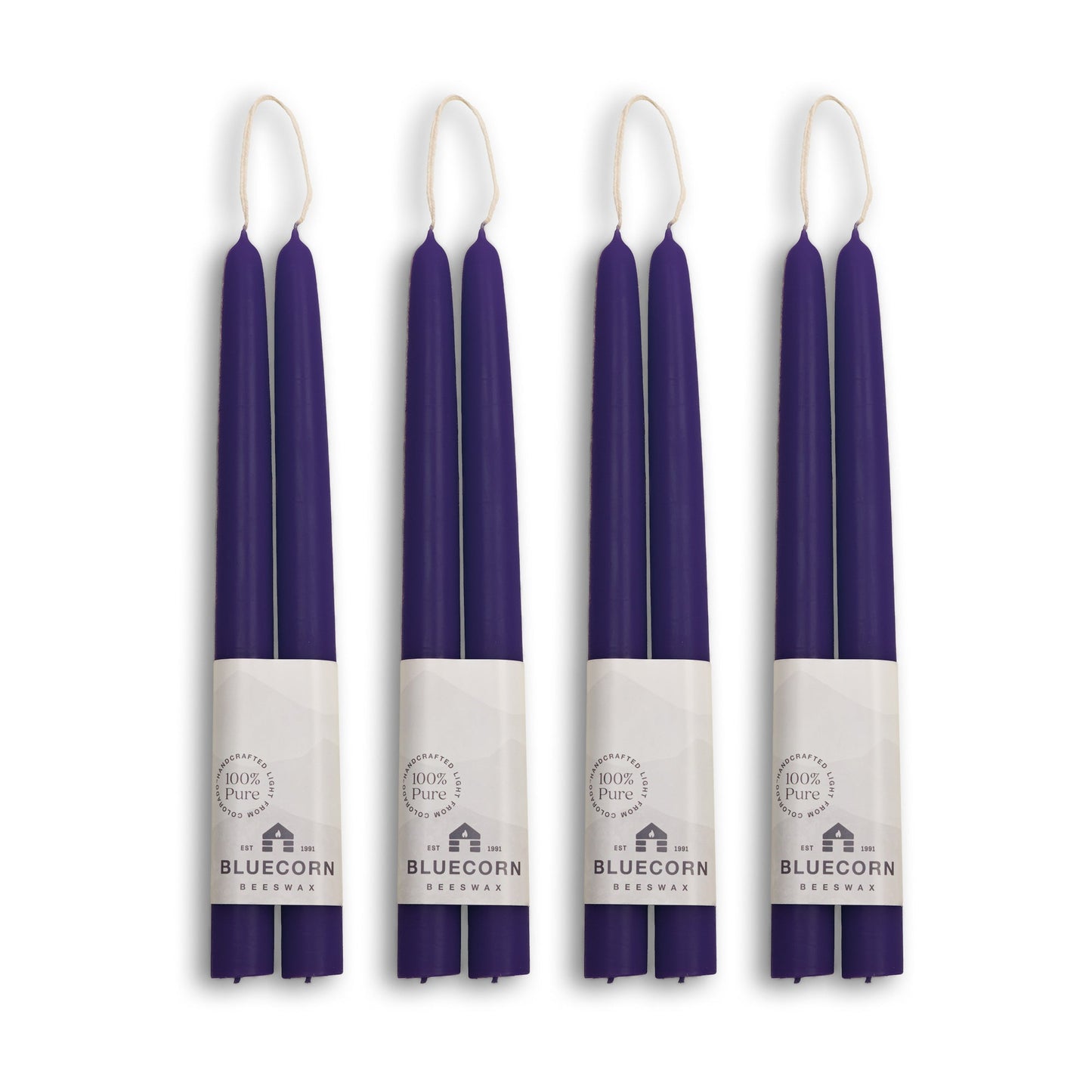 Hand-Dipped Beeswax Taper Candles - Bulk 4-Pair Bundle