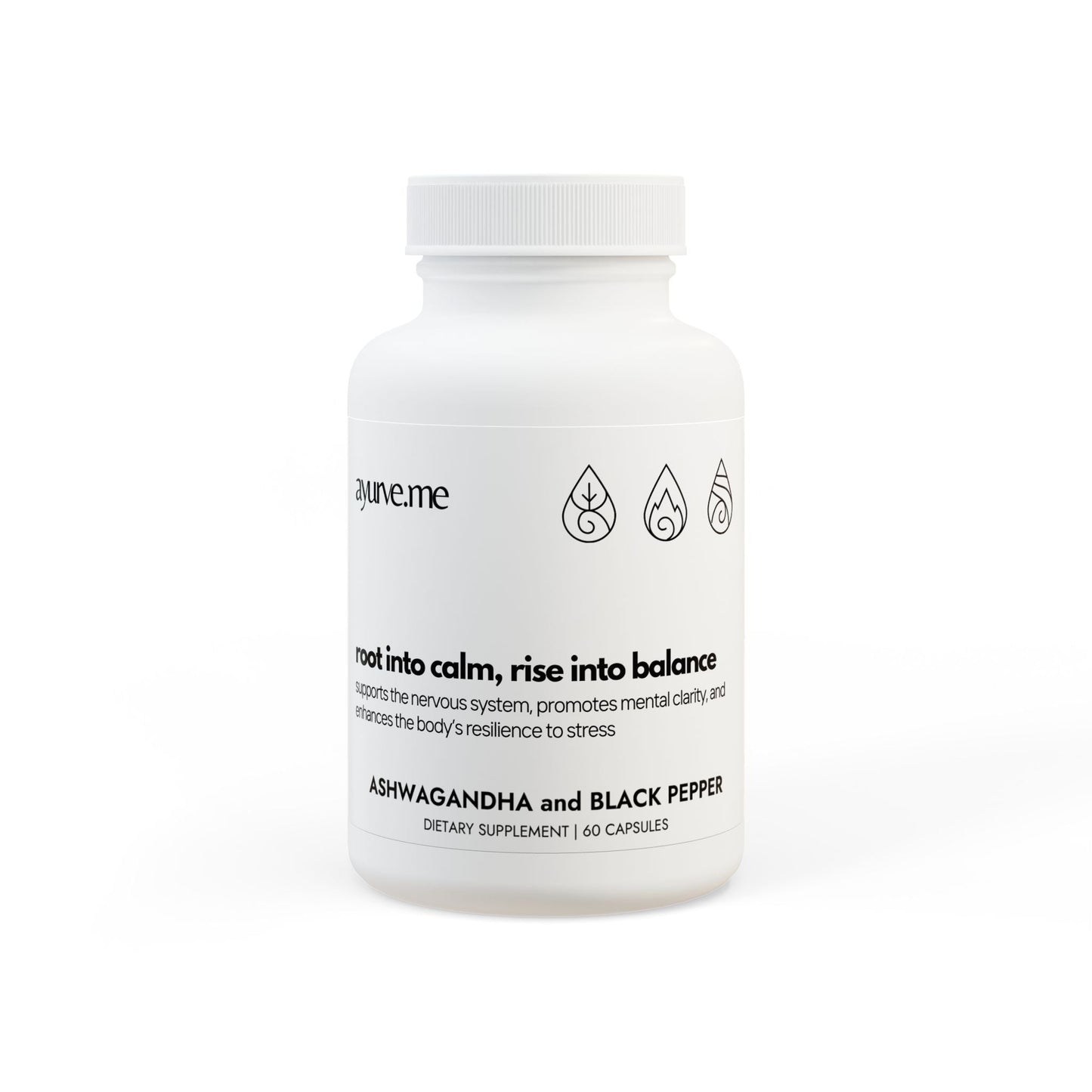 Ashwagandha + Black Pepper | Adaptogen for Stress, Focus & Energy