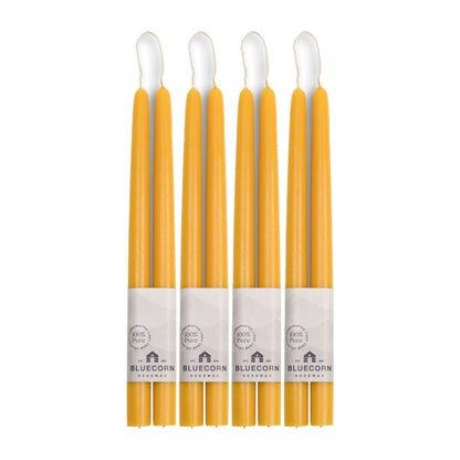 Hand-Dipped Beeswax Taper Candles - Bulk 4-Pair Bundle
