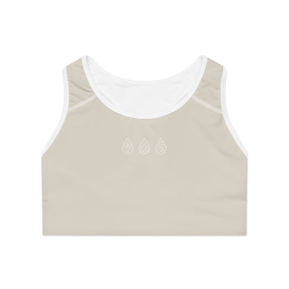 Yoga Sports Bra | Breathable & Supportive Ayurvedic Activewear - Sand Beige