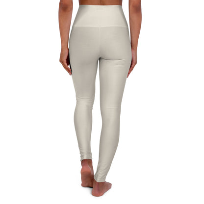 High Waisted Yoga Leggings | 4-Way Stretch & Flattering Fit - Sand Beige