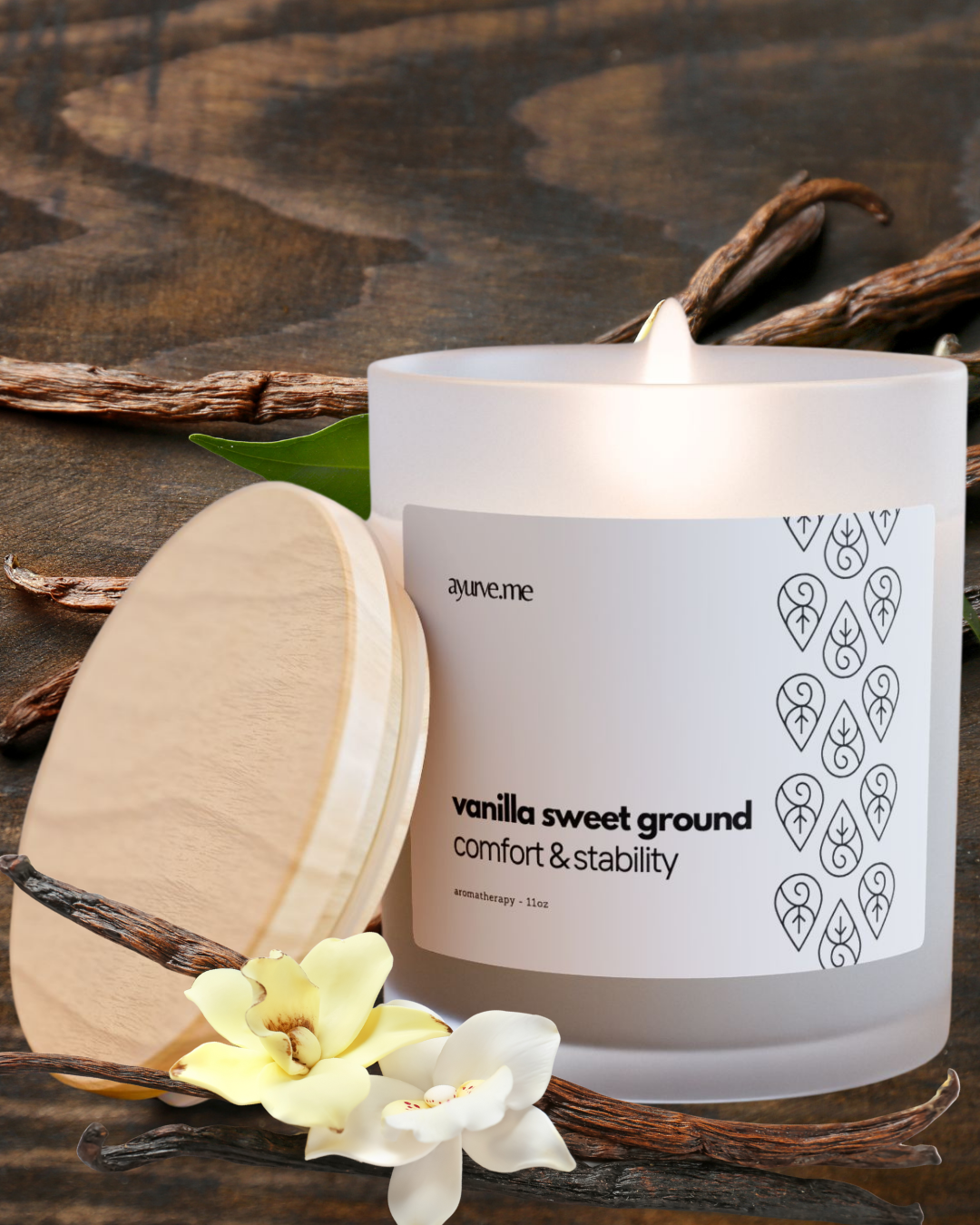Vanilla Sweet Ground Soy Candle | Emotional Grounding Aromatherapy – 11 oz