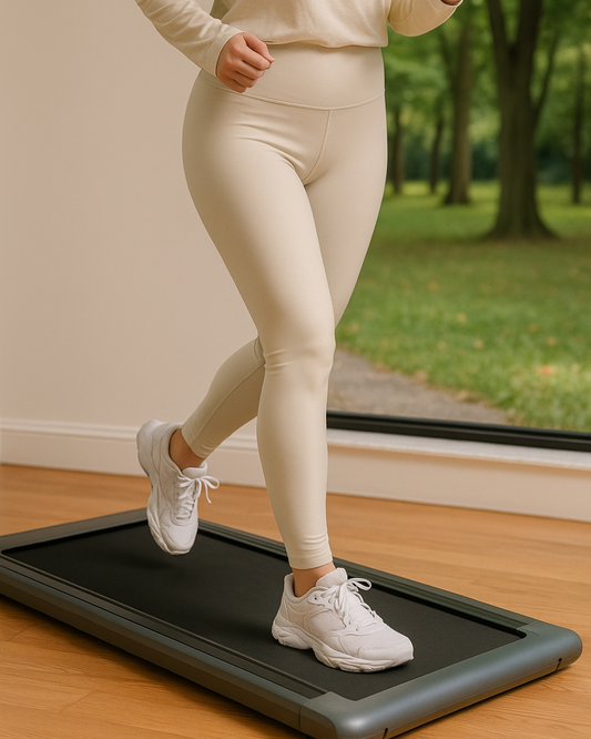 High Waisted Yoga Leggings | 4-Way Stretch & Flattering Fit - Sand Beige