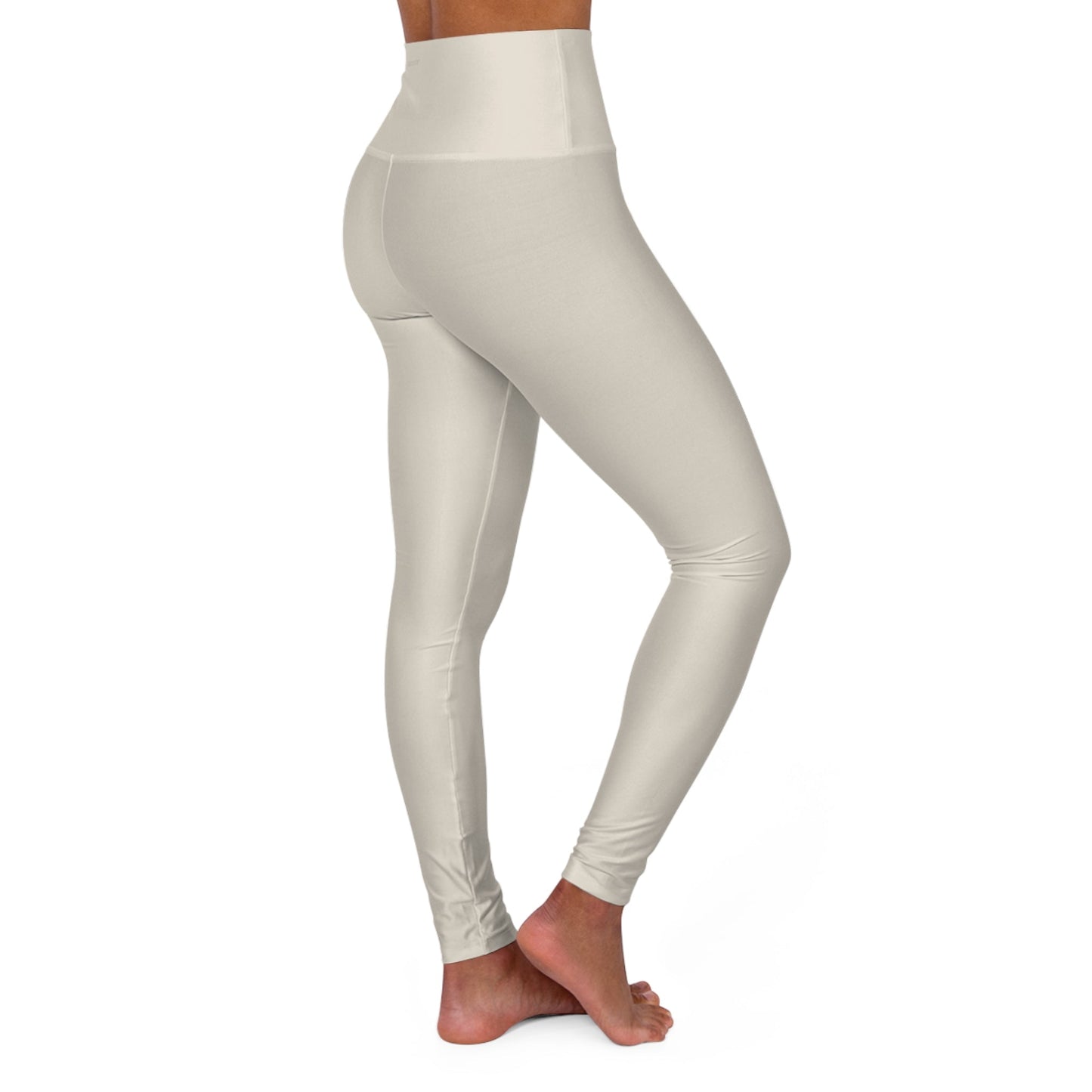 High Waisted Yoga Leggings | 4-Way Stretch & Flattering Fit - Sand Beige