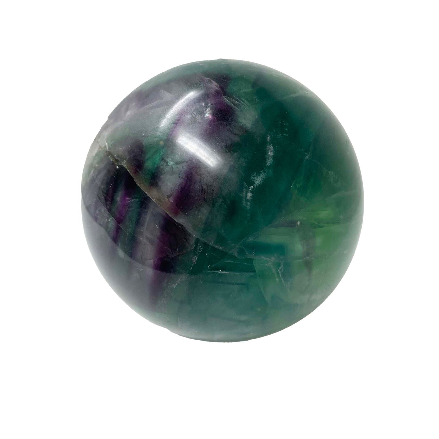 Flower Rainbow Fluorite Sphere with Lucite Stand