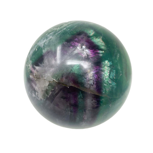 Flower Rainbow Fluorite Sphere with Lucite Stand