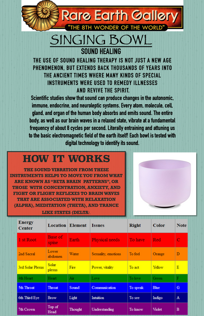 10" Frosted Quartz Sound Bowl - A Note - Aligns Third-Eye Chakra