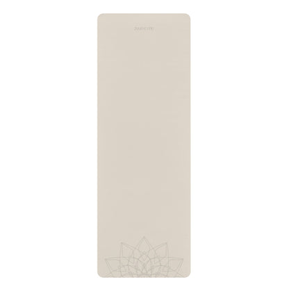 Rubber Yoga Mat – Eco‑Friendly, Non‑Slip (5 mm) | Sand Beige with Mandala Spiritual Design