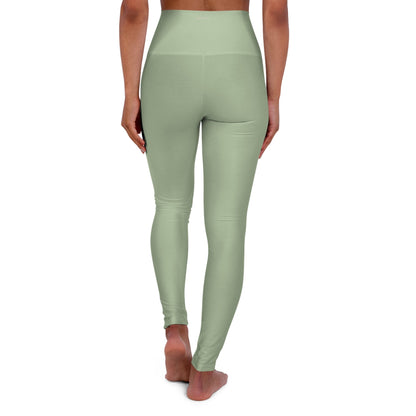 High Waisted Yoga Leggings | 4-Way Stretch & Flattering Fit - Sage Green