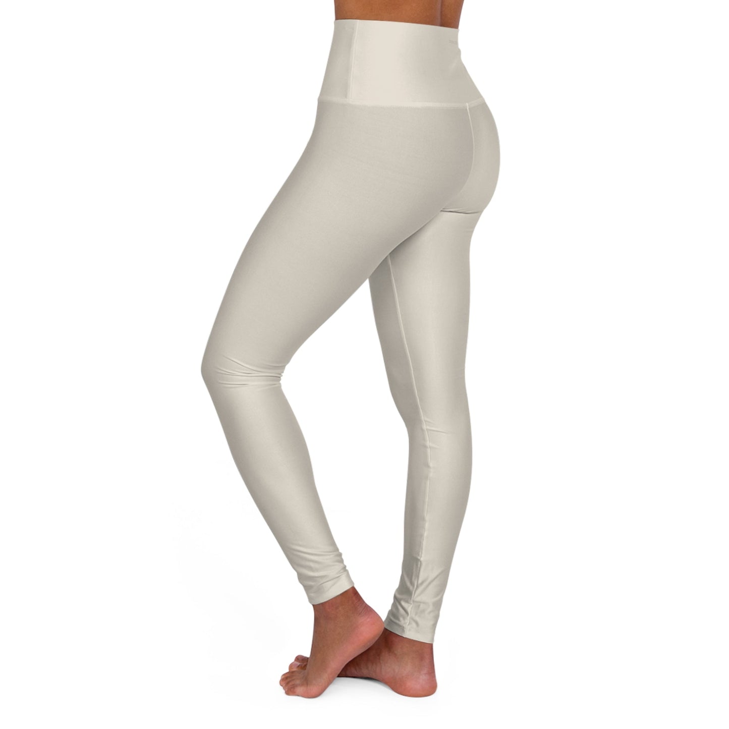 High Waisted Yoga Leggings | 4-Way Stretch & Flattering Fit - Sand Beige