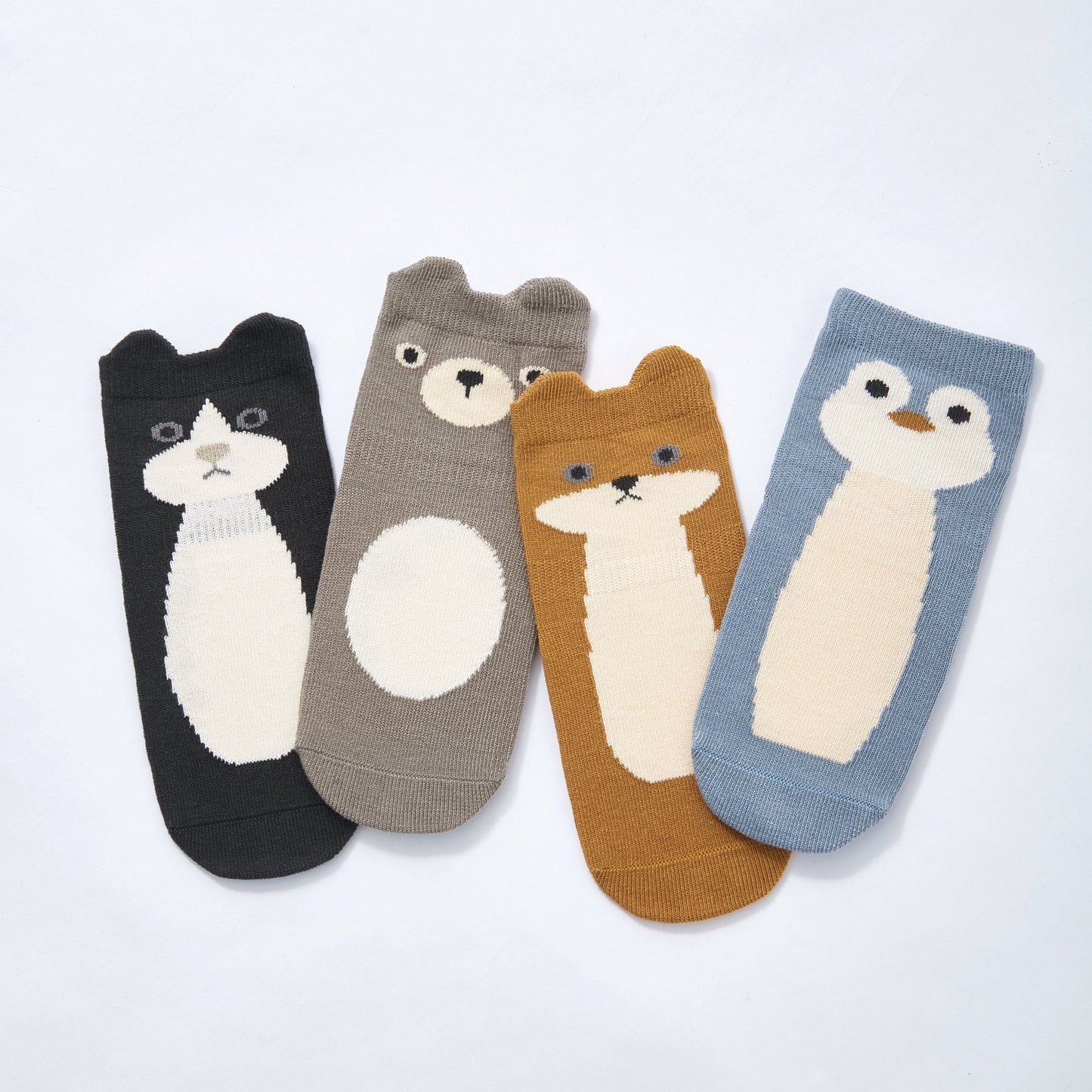 Critter Crew- Organic- 4 Pairs of Stay-On Baby & Toddler Non-Slip Socks