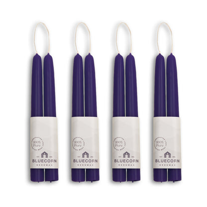 Hand-Dipped Beeswax Taper Candles - Bulk 4-Pair Bundle