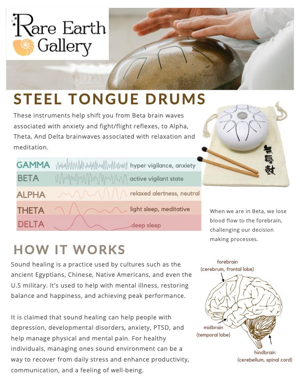 25cm Pentatonic Steel Singing Drum -Brown