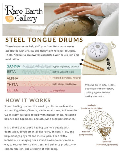 25cm Pentatonic Steel Singing Drum -Silver