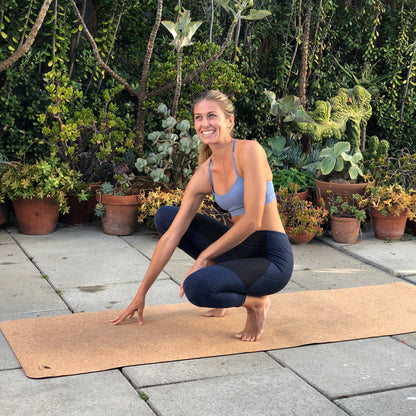 Extra Long Cork Lightweight Yoga Mat "The Robin"