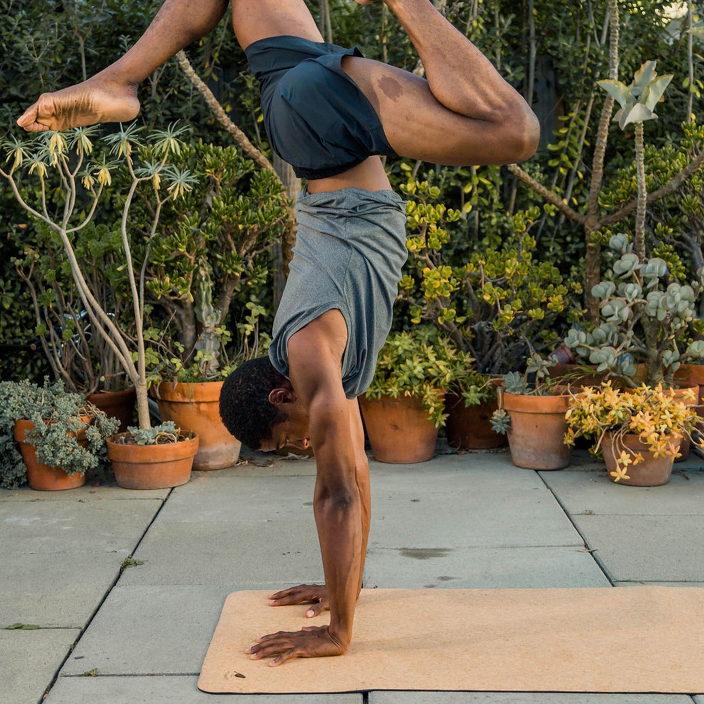 Extra Long Cork Lightweight Yoga Mat "The Robin"