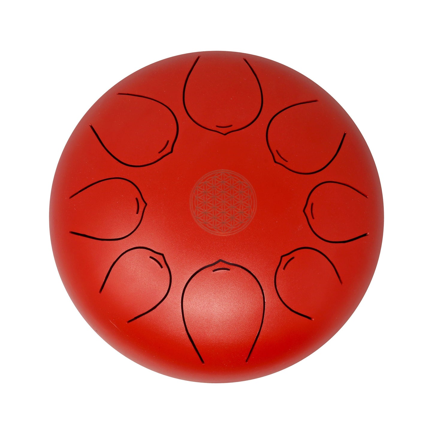 25cm Pentatonic Steel Singing Drum - Chinese Red