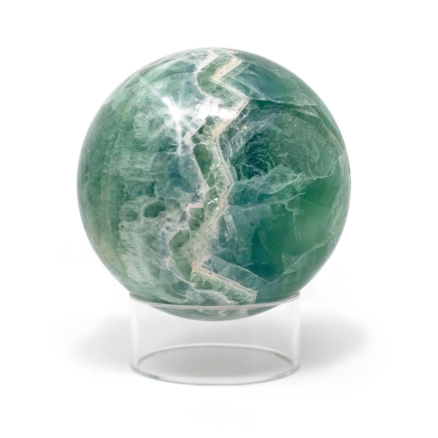 Fluorite Banded Sphere with Lucite Stand