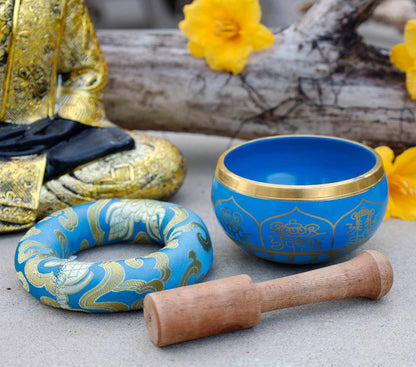 8 Lucky Symbols Tibetan Singing Bowl