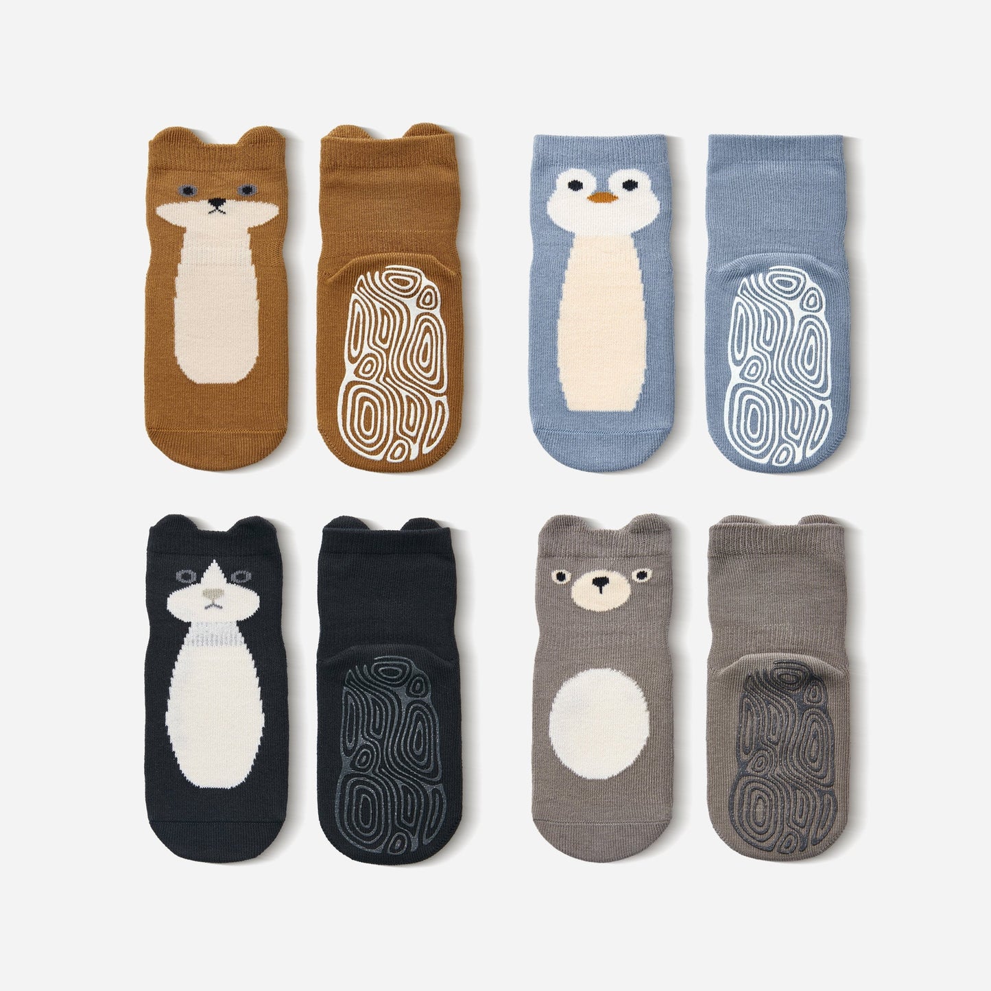Critter Crew- Organic- 4 Pairs of Stay-On Baby & Toddler Non-Slip Socks
