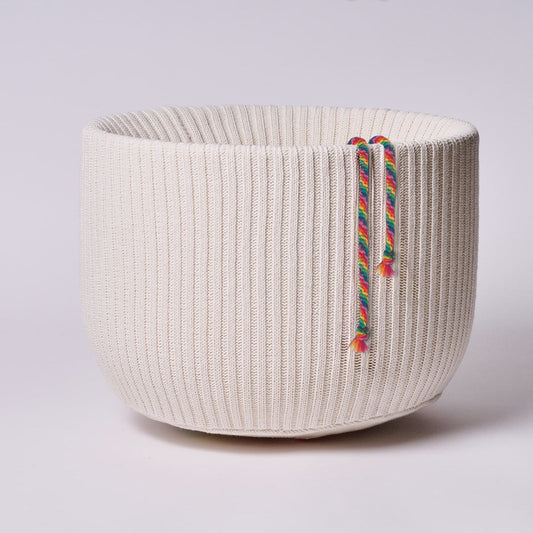 Eco-Luxe Harmonic Cover for meditation bowls size 14-16 inch in organic undyed cotton with chakra drawstring