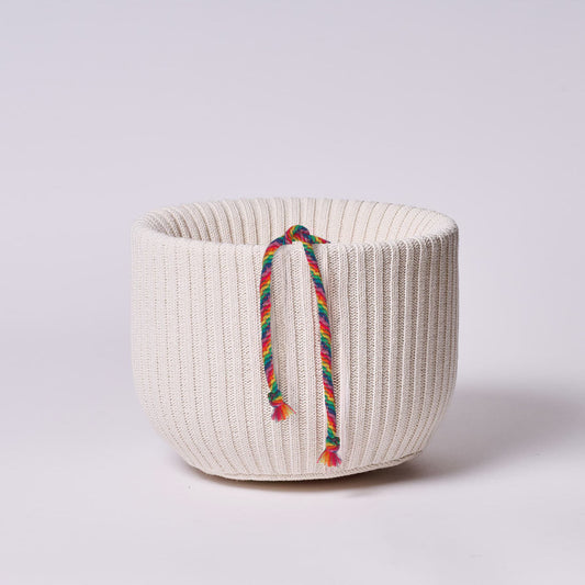 Eco-Luxe Harmonic Cover for singing bowls size 8-9 inch in organic undyed cotton with chakra drawstring